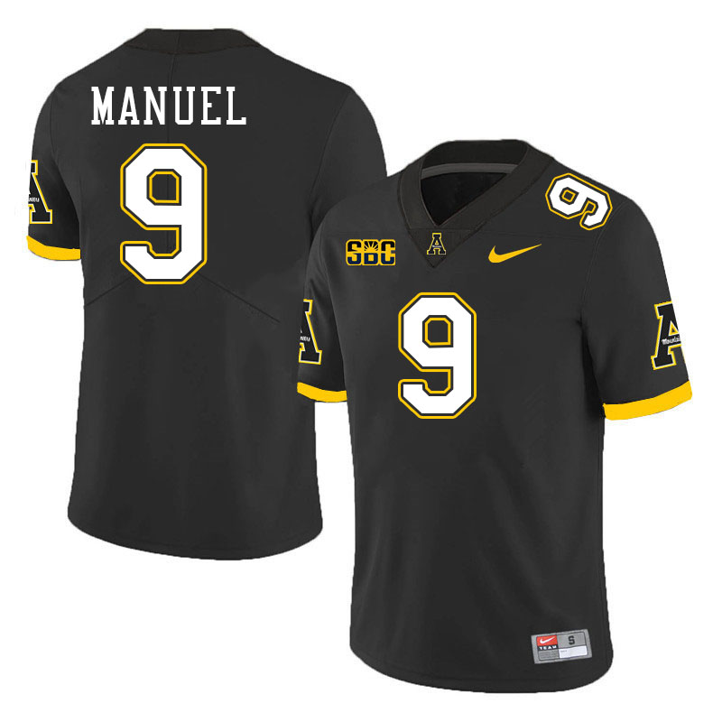 Appalachian State Mountaineers #9 Dylan Manuel College Football Jerseys Stitched-Black Appalachian State Mountaineers #9 Dylan Manuel College Football Jerseys Stitched-Black